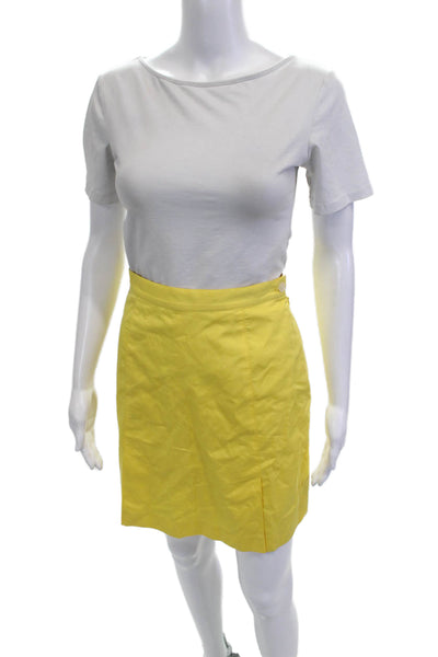 Ralph Lauren Golf Women Yellow Cotton Straight Pencil Skort Short Size 4