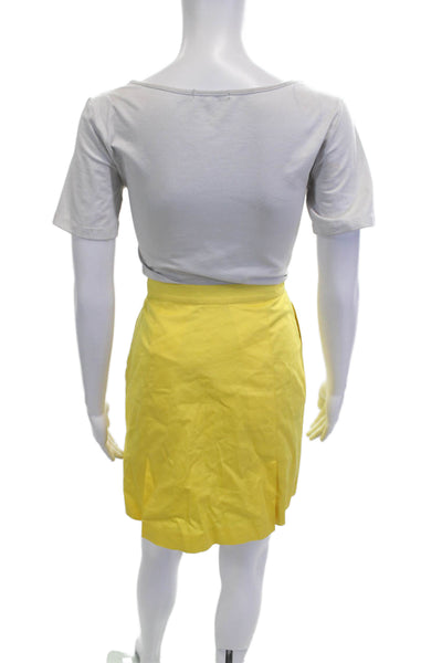 Ralph Lauren Golf Women Yellow Cotton Straight Pencil Skort Short Size 4