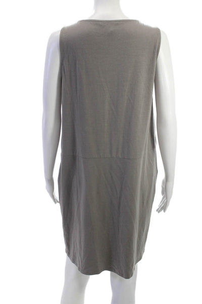 Eileen Fisher Womens Shift Tank Silk Dress Gray Size PS