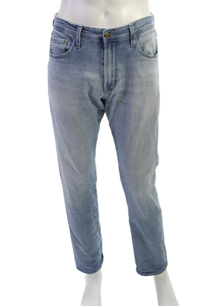 AG Adriano Goldschmied Mens Light Blue Straight Jeans Size 31