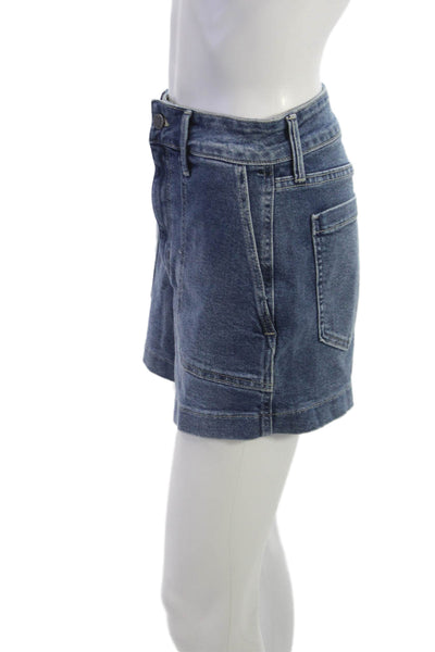 Just Black Denim Womens 90s Dark Blue Button Shorts Cotton Blend Size M