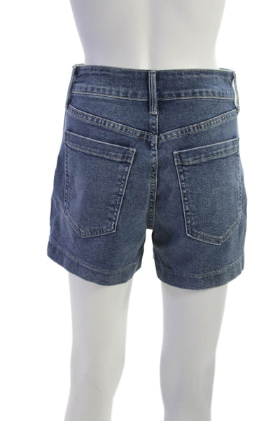 Just Black Denim Womens 90s Dark Blue Button Shorts Cotton Blend Size M