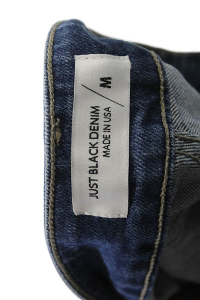 Just Black Denim Womens 90s Dark Blue Button Shorts Cotton Blend Size M