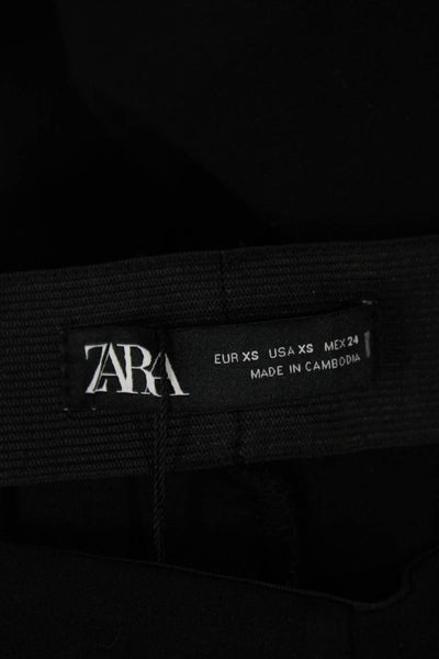 Zara Women Ankle Jeggings Black Designer Viscose Polyamide Elastane Size XS