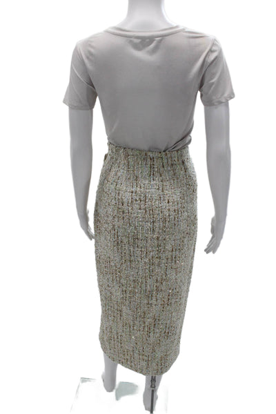 Toccin Womens Straight Pencil Wrap Long Skirt Beige 100% Polyester Size 2