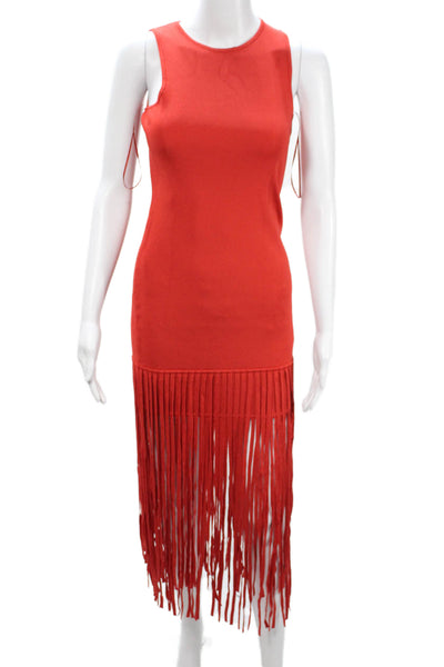 Toccin Women Sheath Tank Dress Red Sleeveless Short Polyester Bohemian Size XS