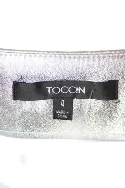 Toccin Womens Gray Mini Wrap Skirt Solid 100% Polyester Short Size 4