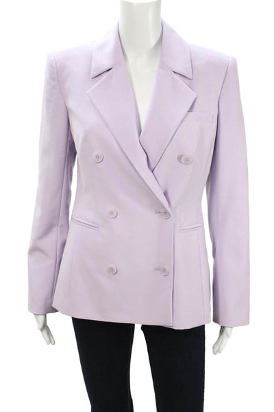 Toccin Womens Purple Collared Button Blazer Long Sleeve Size 4