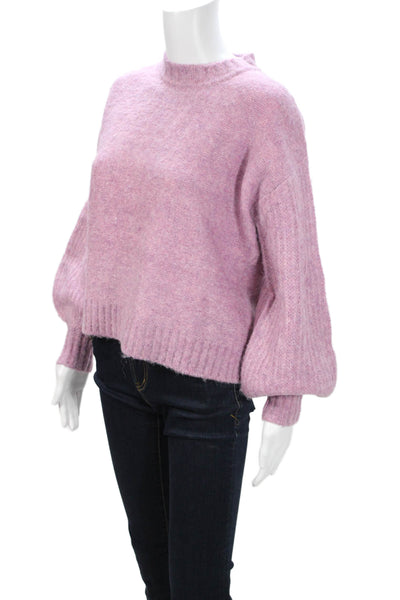 Toccin Womens Pullover Sweater Pink Crew Neck Acrylic Long Sleeve 90s Size XS