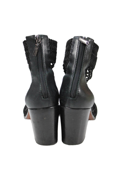 Schutz Womens Mesh Detail Pointed Toe Heels Black Size 6.5