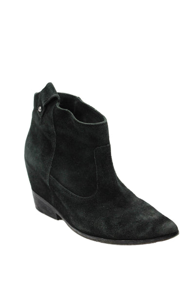 Belle Sigerson Morrison Womens Suede Pointed Toe Ankle Boots Shoes Black Size 8B