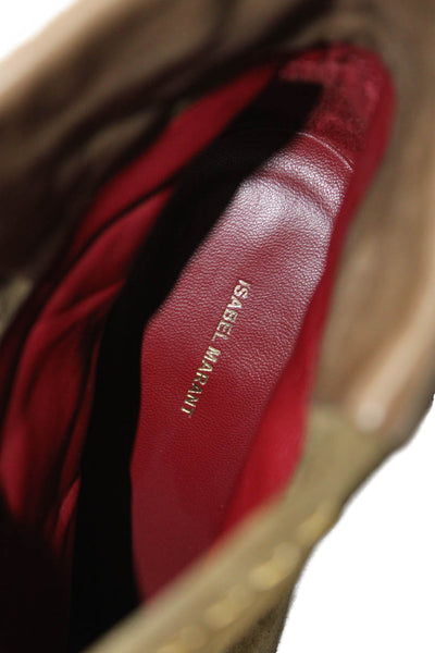 Isabel Marant Womens Suede Leather Grommet Detail Boots Shoes Green Size 8