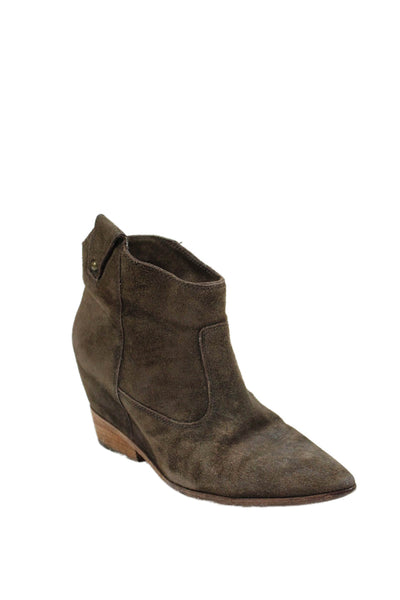Belle Sigerson Morrison Womens Suede Pointed Toe Ankle Boots Shoes Brown Size 8B