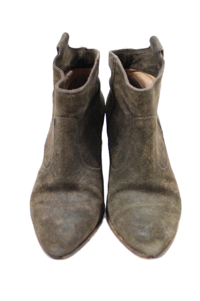 Belle Sigerson Morrison Womens Suede Pointed Toe Ankle Boots Shoes Brown Size 8B