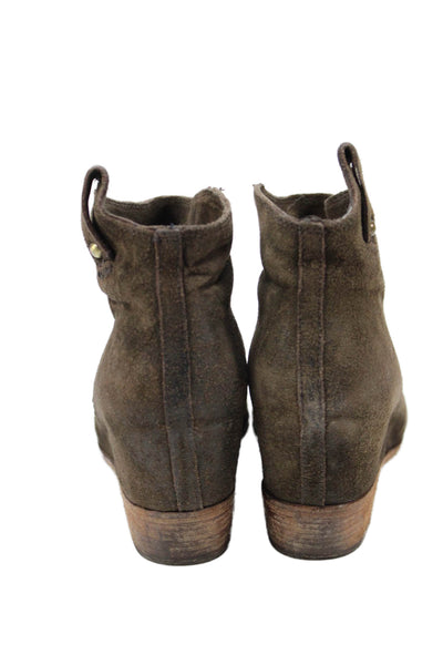 Belle Sigerson Morrison Womens Suede Pointed Toe Ankle Boots Shoes Brown Size 8B