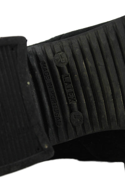 ECCO Womens Suede Square Toe Loafers Black Size 41 11