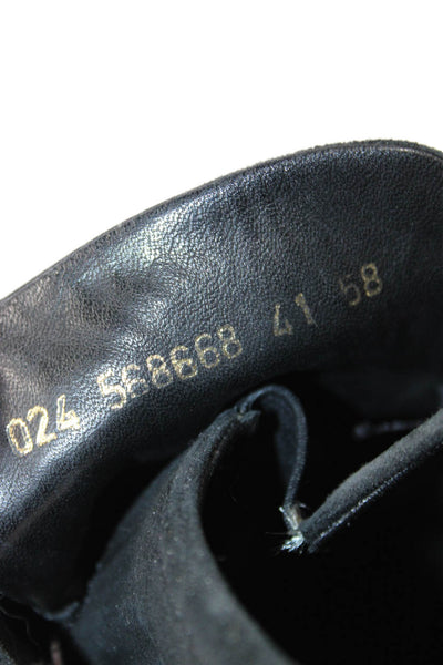 ECCO Womens Suede Square Toe Loafers Black Size 41 11