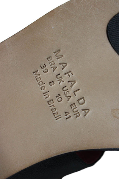 Mafalda Womens Leather Open Toe  Slide On Sandals Black Size 10