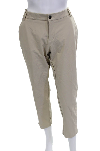 Kjus Unisex Ankle Cropped Pants Beige Button 90% Polyamide Size 40