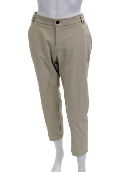 Kjus Unisex Ankle Cropped Pants Beige Button 90% Polyamide Size 40