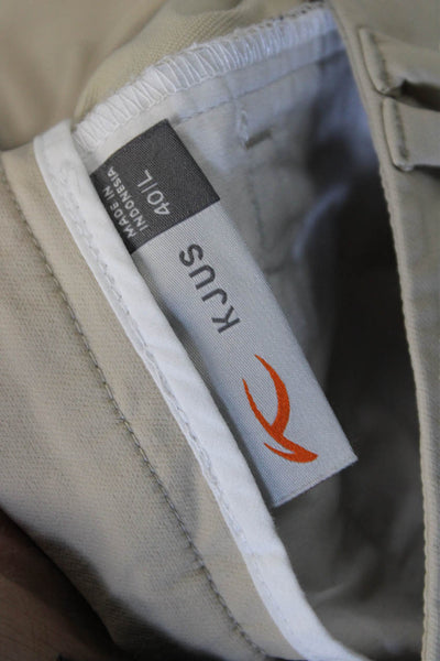 Kjus Unisex Ankle Cropped Pants Beige Button 90% Polyamide Size 40