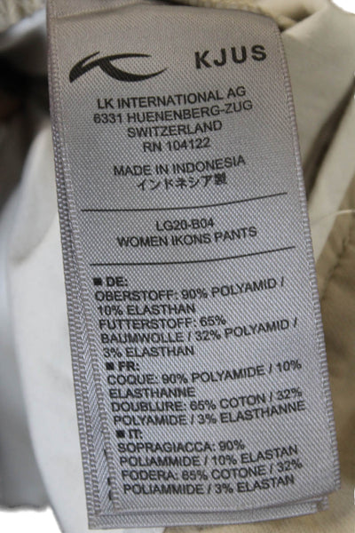 Kjus Unisex Ankle Cropped Pants Beige Button 90% Polyamide Size 40