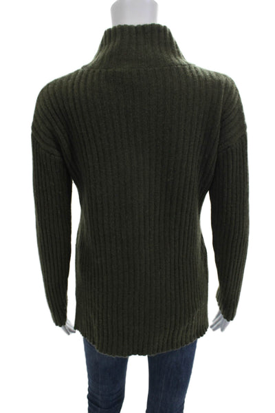 Pure Amici Womens Pullover Cashmere Turtleneck Green Long Sleeve Size M