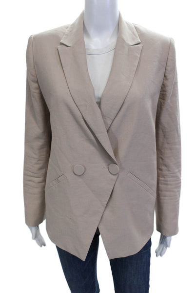The Sei Women Beige Collared Long Sleeve Blazer Button Closure Size 0