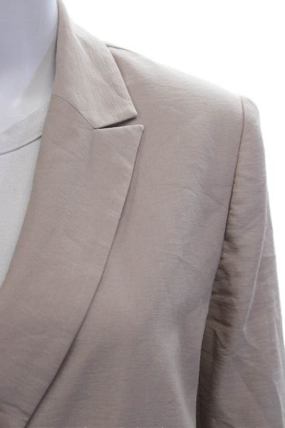 The Sei Women Beige Collared Long Sleeve Blazer Button Closure Size 0