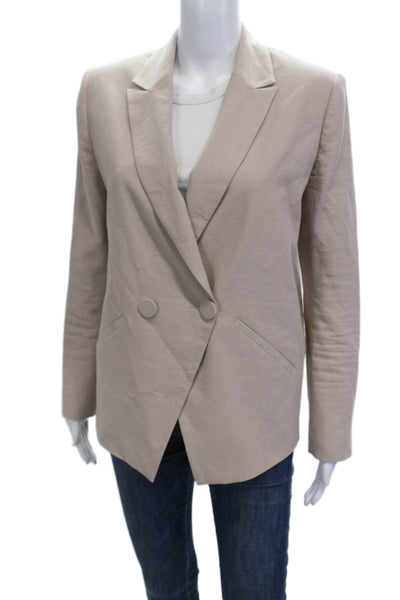 The Sei Women Beige Collared Long Sleeve Blazer Button Closure Size 0