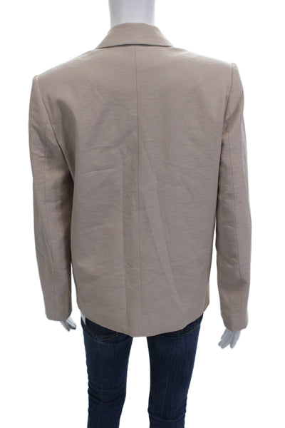 The Sei Women Beige Collared Long Sleeve Blazer Button Closure Size 0