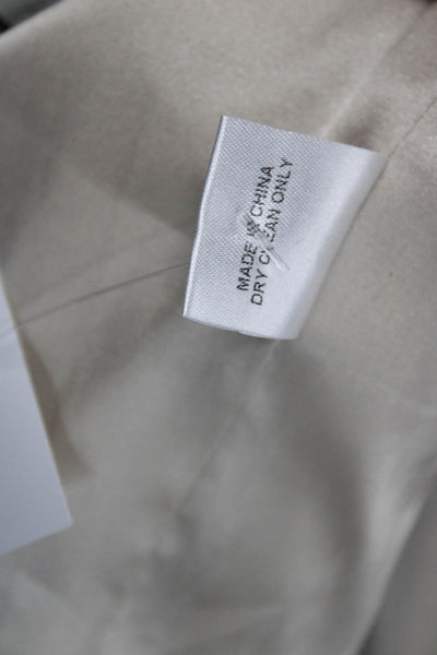 The Sei Women Beige Collared Long Sleeve Blazer Button Closure Size 0
