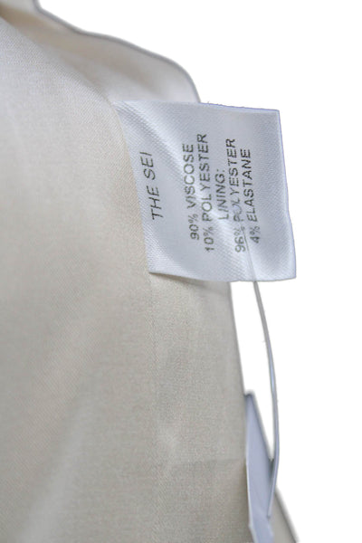 The Sei Women Beige Collared Long Sleeve Blazer Button Closure Size 0