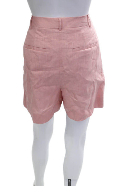Staud Women Pink Linen Chino Shorts Size 2