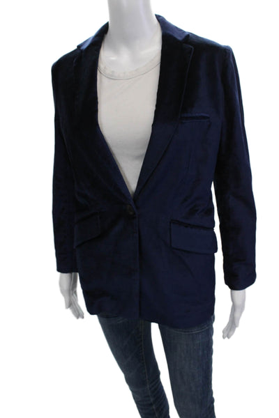 Rag & Bone Womens Dark Blue Collared Blazer Long Sleeve Size 00