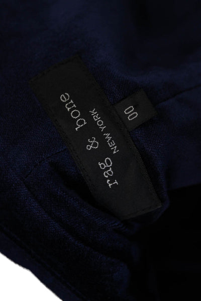 Rag & Bone Womens Dark Blue Collared Blazer Long Sleeve Size 00