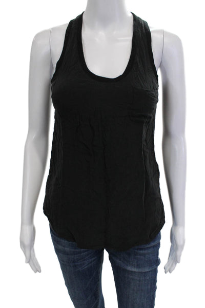 Joie Womens Silk Basic Tank Black Round Neck Sleeveless Size 2XS