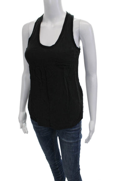 Joie Womens Silk Basic Tank Black Round Neck Sleeveless Size 2XS