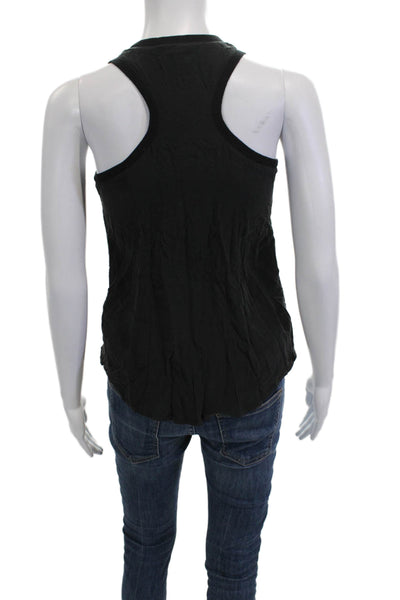 Joie Womens Silk Basic Tank Black Round Neck Sleeveless Size 2XS