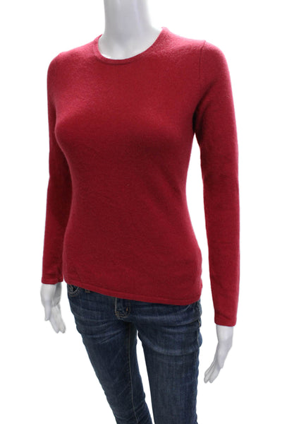 Saks Fifth Avenue Womens Pullover Cashmere Crew Neck Long Sleeve Red Size S