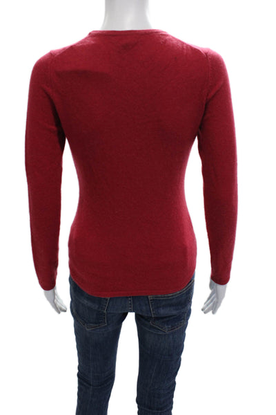 Saks Fifth Avenue Womens Pullover Cashmere Crew Neck Long Sleeve Red Size S