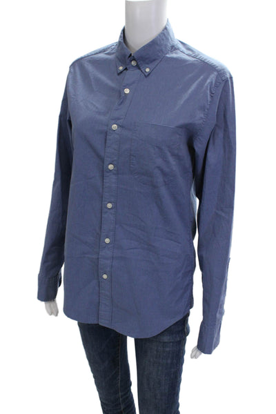 J Crew Mens Button-Down Collared Long Sleeve Shirt Blue Size S