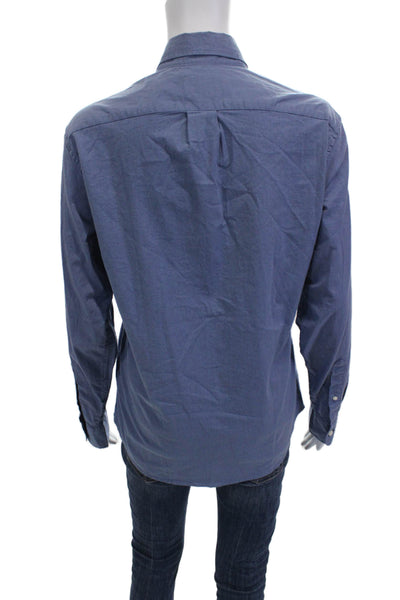 J Crew Mens Button-Down Collared Long Sleeve Shirt Blue Size S