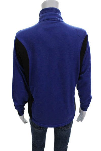 Patagonia Women Blue Pullover Sweatshirt Zip Mock Neck Long Sleeve Size S