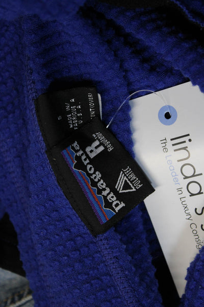 Patagonia Women Blue Pullover Sweatshirt Zip Mock Neck Long Sleeve Size S