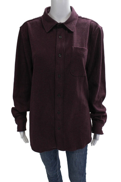 J Crew Mens Point Collar Button Up Shirt Purple Long Sleeve Size M