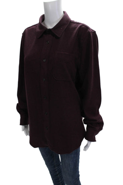 J Crew Mens Point Collar Button Up Shirt Purple Long Sleeve Size M