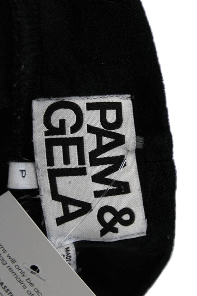 Pam & Gela Womens Black Sweatpants 96% Polyester 4% Spandex Size PP