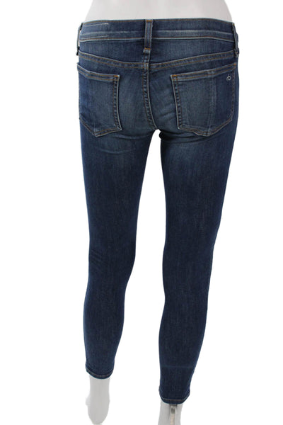 Rag & Bone Womens Ankle Skinny Dark Blue Mid Rise Jeans Size 24