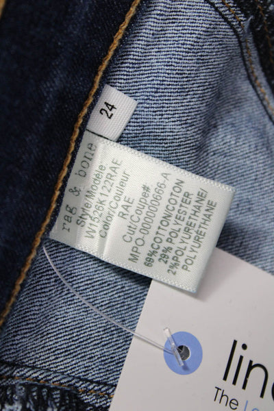 Rag & Bone Womens Ankle Skinny Dark Blue Mid Rise Jeans Size 24